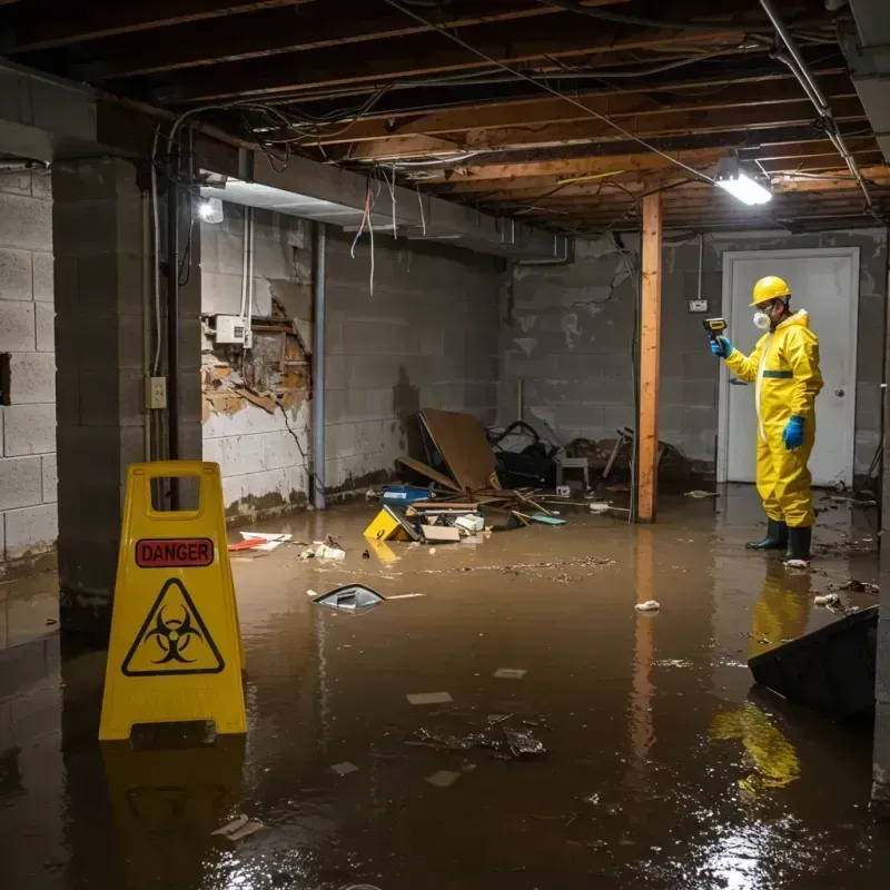 Flooded Basement Electrical Hazard in Spanish Fork, UT Property